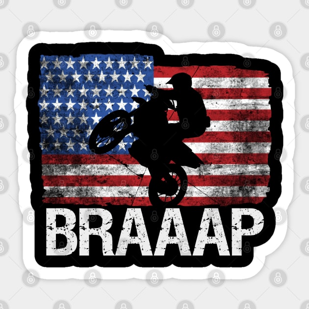 Awesome American Flag Motocross Gift Cool Dirt Bike Brap Design Sticker by Linco